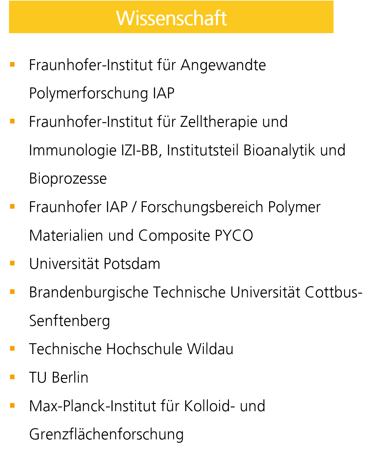 Our partners from science